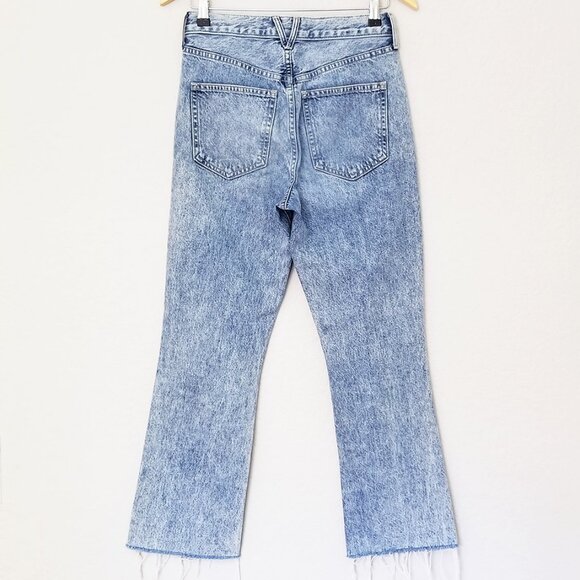 Veronica Beard Carly Kick-Flare Jean 25 Raw Hem High Rise Blue Pebble Stone $248 - Picture 5 of 16